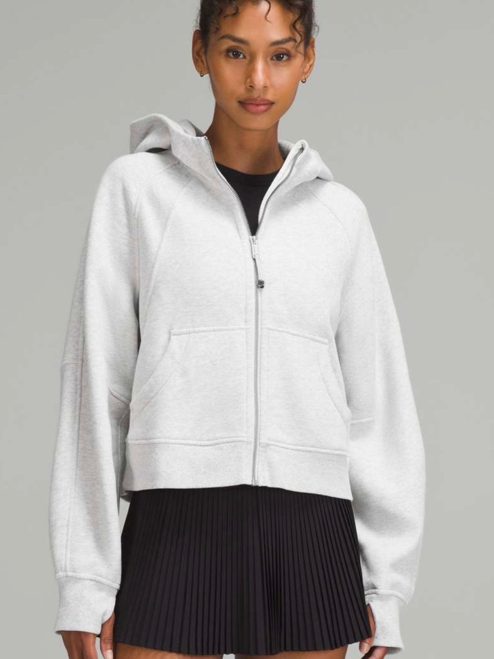 lululemon athletica Light Gray Full-Zip Hoodie